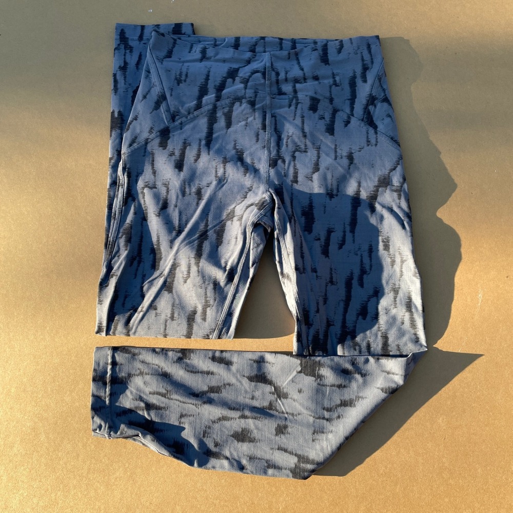 Lululemon Leggings Women 6 Gray Yoga Gym High Rise Abstract Print LW5ELWS